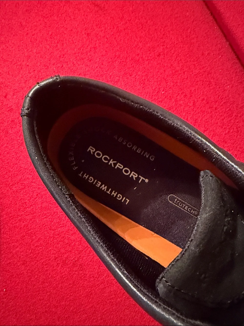 Men's ROCKPORT Black Leather Wingtip Lace-Up Dress Shoes